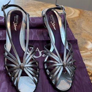 Elegant Silver Strappy Heels